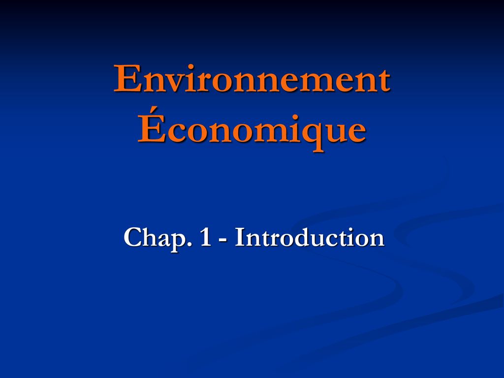 Environnement Conomique Ppt T L Charger